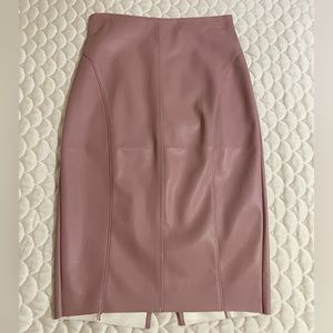 💗 Express Pink Leather Pencil Skirt Back split